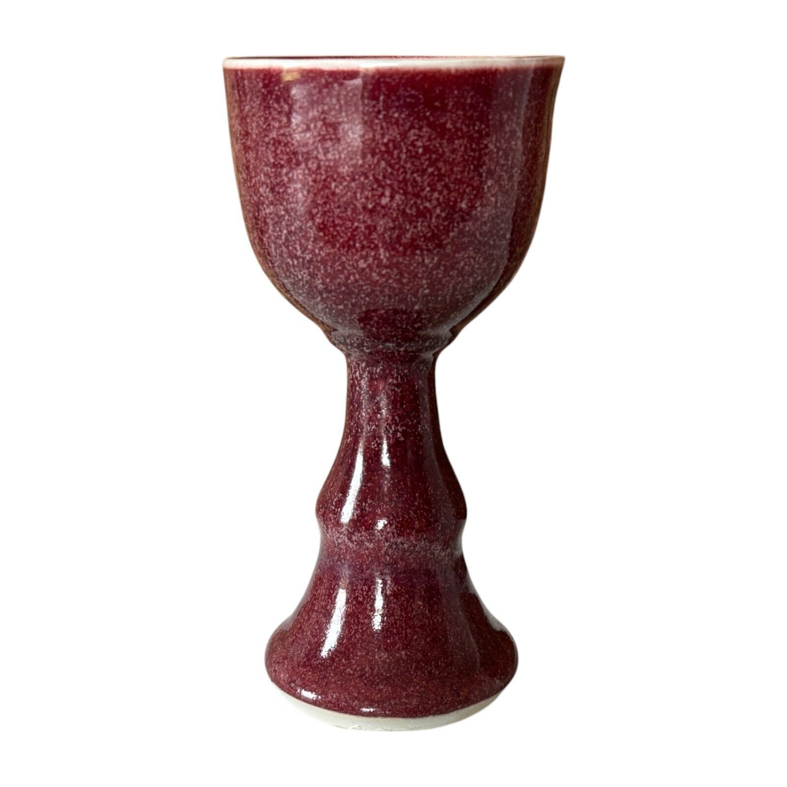 Vintage Gerry Williams Red Glazed Stoneware Pottery Goblet Cup (Signed)