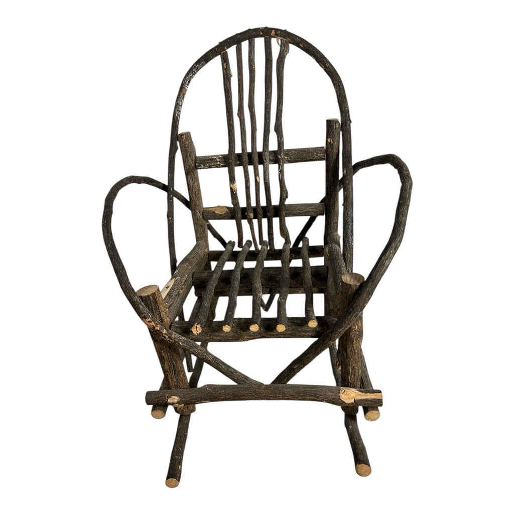 Antique Rustic Adirondack Twig Miniature Folk Art Rocking Chair