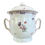 Antique Chinese Export Porcelain Decorative Floral Covered Jar with Berry Finial