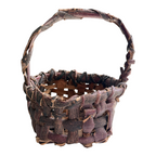 Antique Americana Primitive Birch Bark Folk Art Gathering Basket