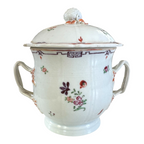 Antique Chinese Export Porcelain Decorative Floral Covered Jar with Berry Finial