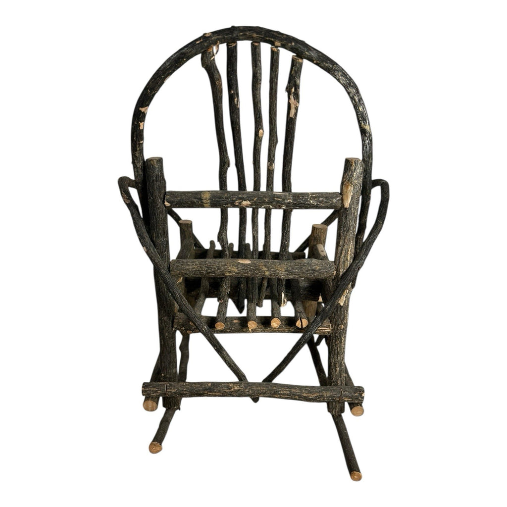 Antique Rustic Adirondack Twig Miniature Folk Art Rocking Chair