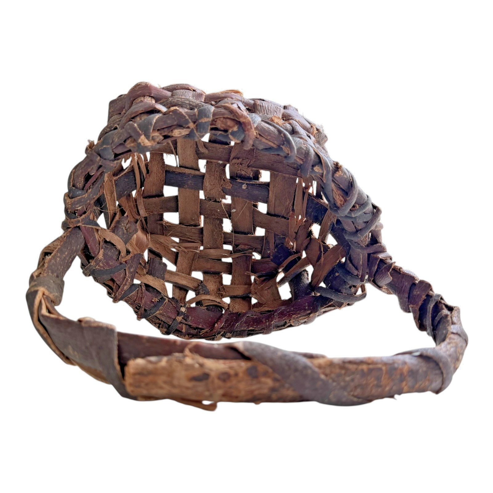 Antique Americana Primitive Birch Bark Folk Art Gathering Basket