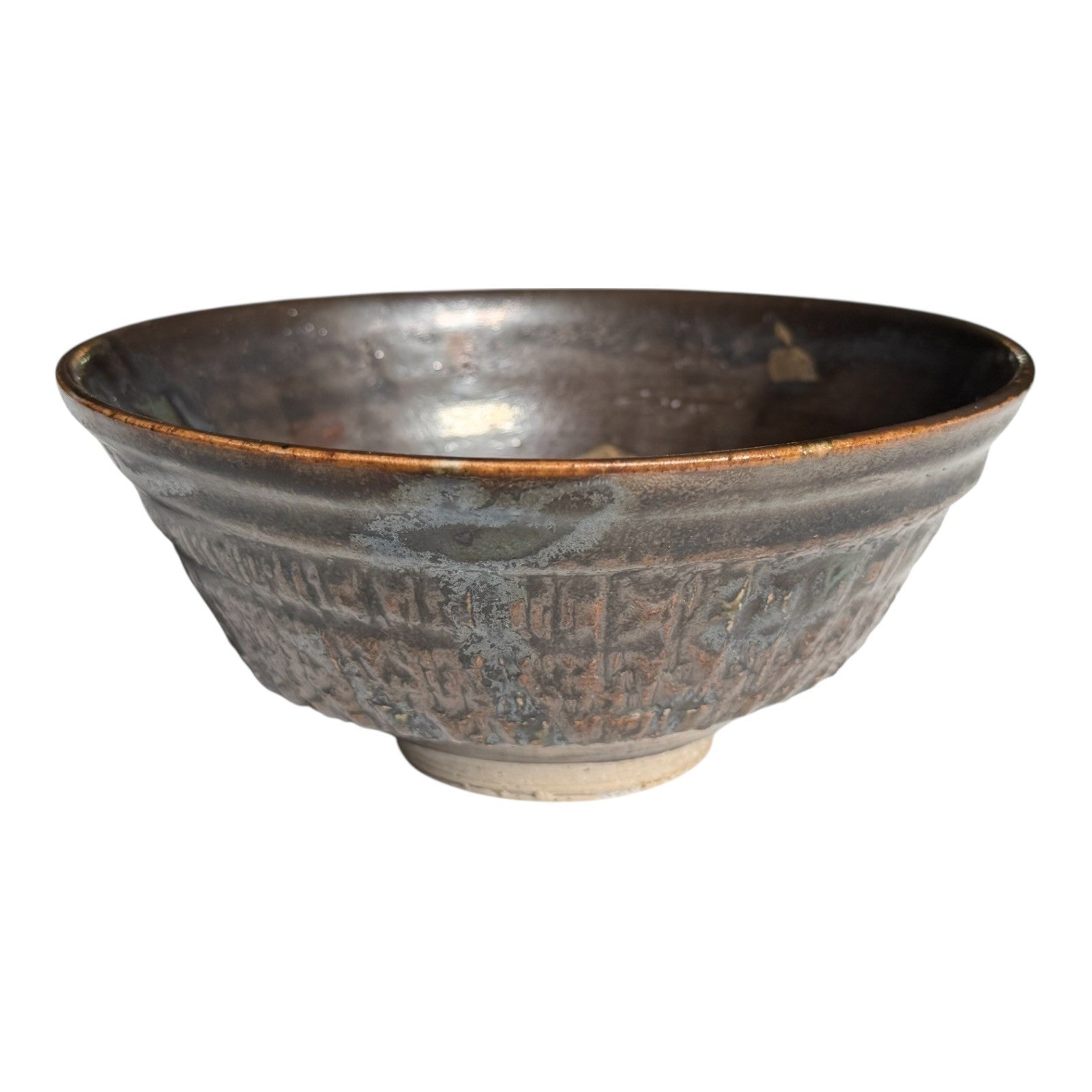Vintage Studio Art Pottery Metallic Wabi Sabi Matcha Tea Bowl - Gold Interior