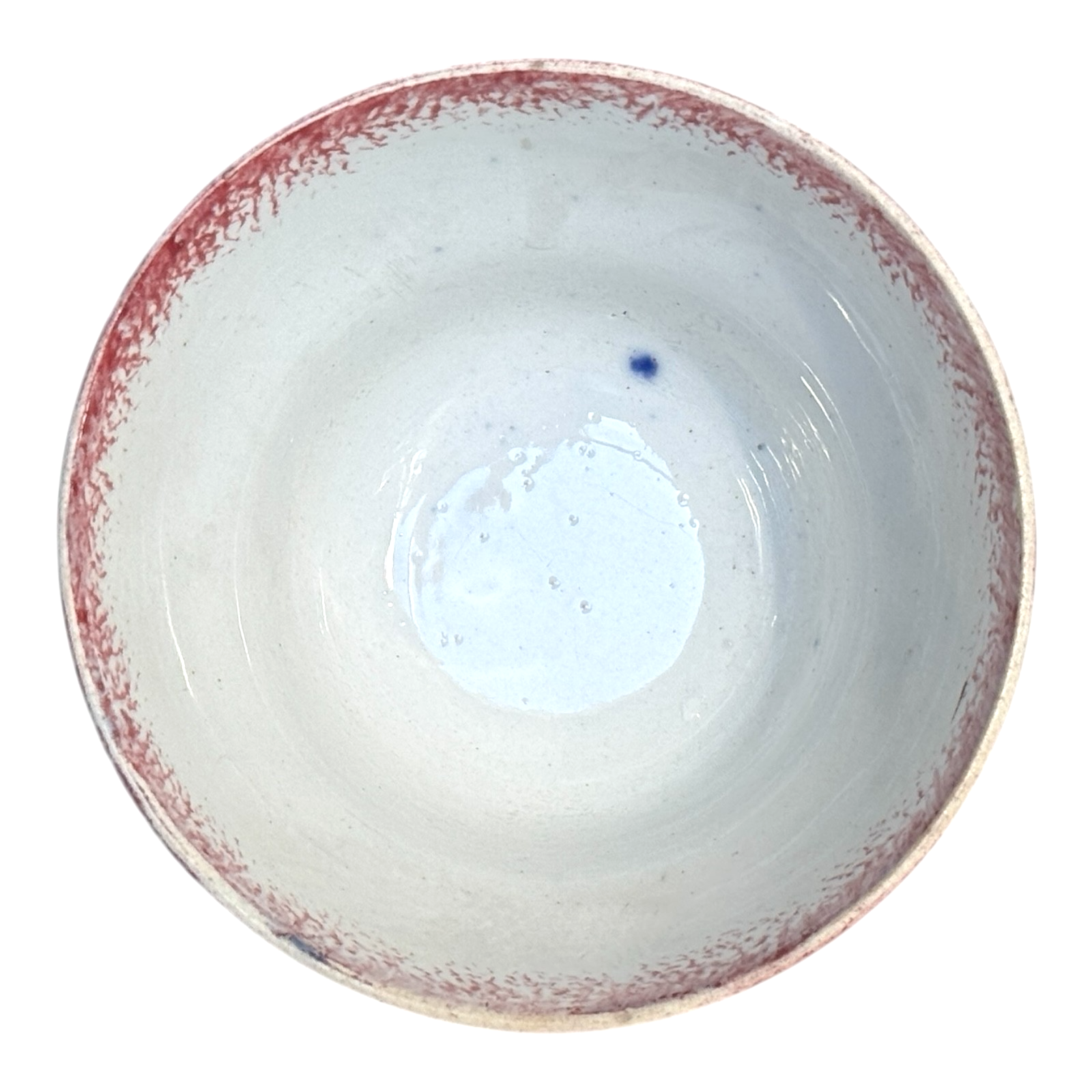 Antique Staffordshire Red Spatterware Spongeware Cup & Saucer