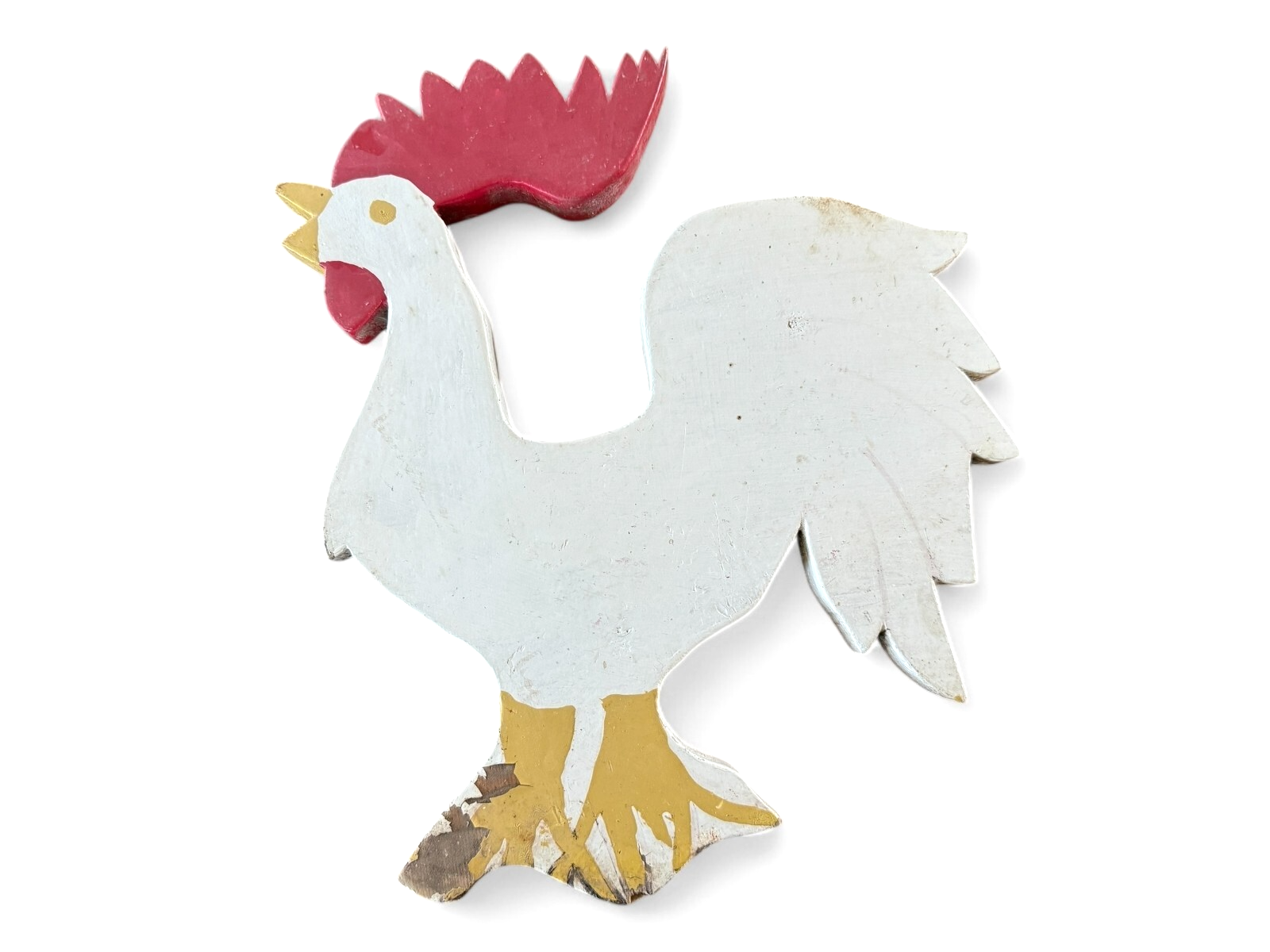 Vintage Primitive Rooster Wall Hanging - Folk Art Farmhouse Country Decor