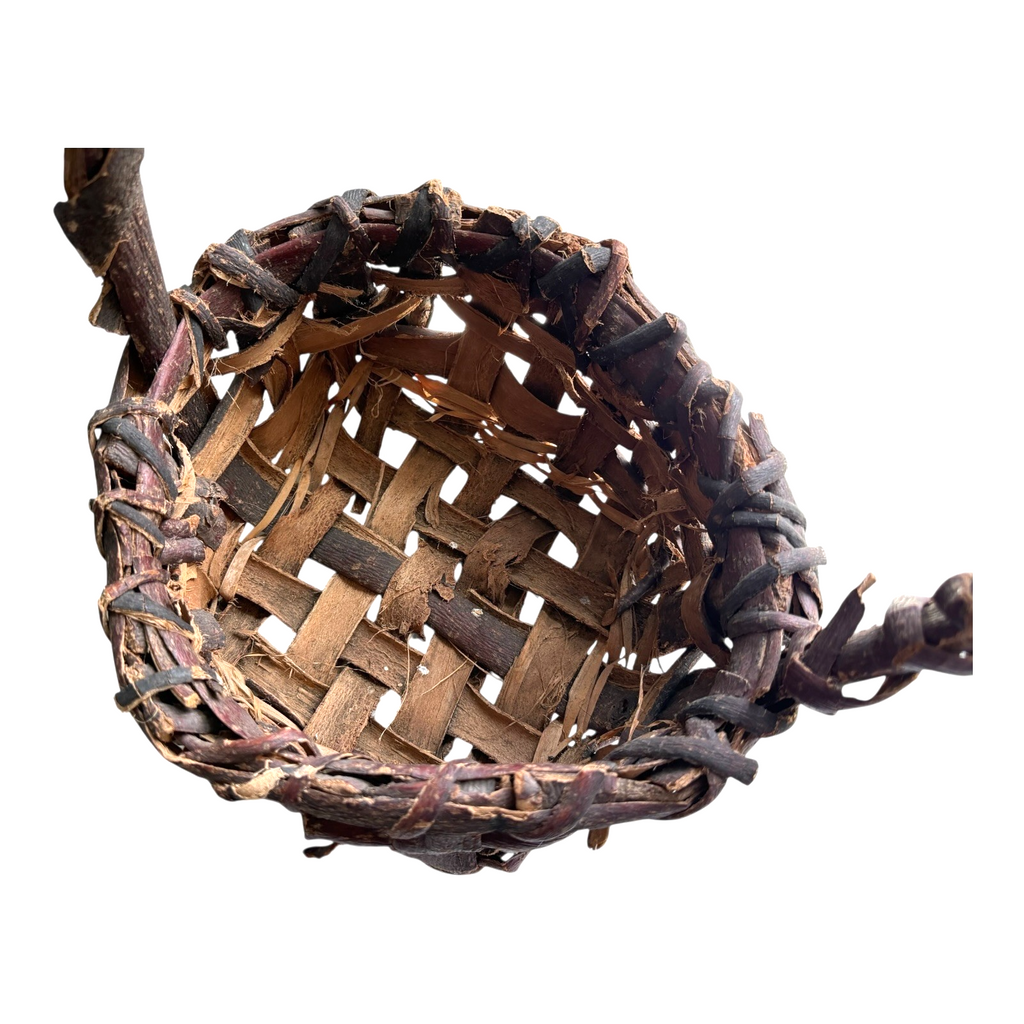 Antique Americana Primitive Birch Bark Folk Art Gathering Basket