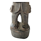 Antique Baule Folk Art Wood Carved Figure - Ivory Coast Colonial Era African Art