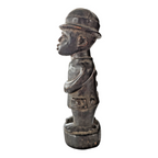 Antique Baule Folk Art Wood Carved Figure - Ivory Coast Colonial Era African Art