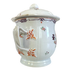 Antique Chinese Export Porcelain Decorative Floral Covered Jar with Berry Finial
