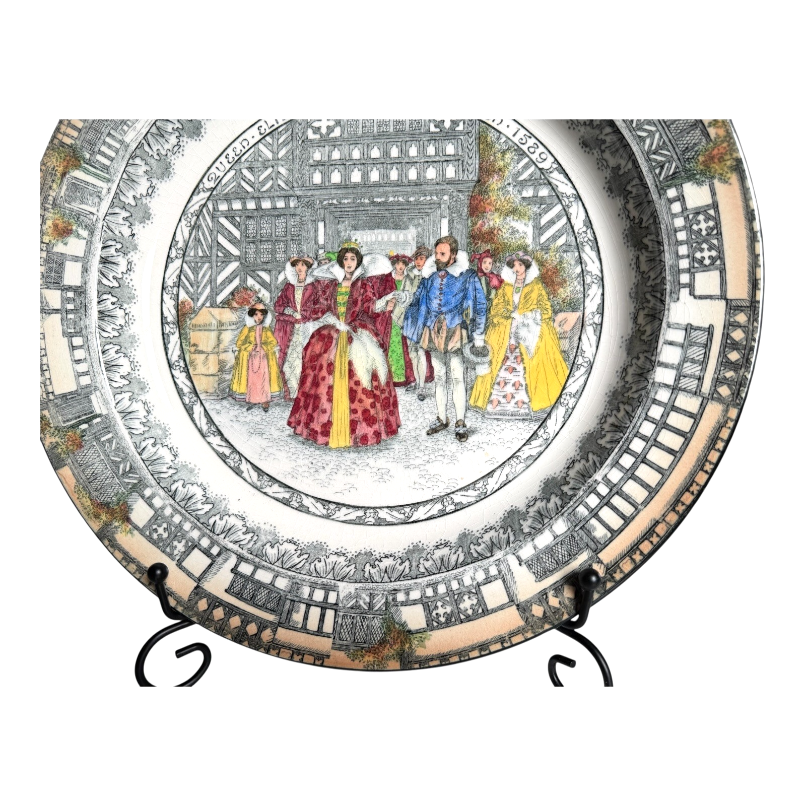 Antique English Transferware Royal Doulton Old Moreton Tudor Plate, 12”