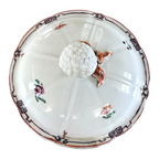 Antique Chinese Export Porcelain Decorative Floral Covered Jar with Berry Finial