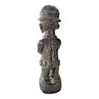 Antique Baule Folk Art Wood Carved Figure - Ivory Coast Colonial Era African Art