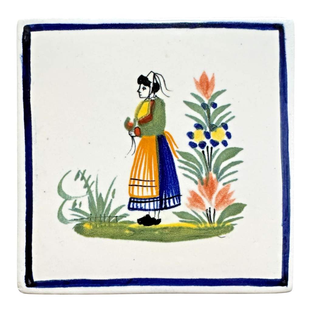 Vintage Quimper Faience Breton Tiles - Wall Plaque, House Number & Calendar Lot