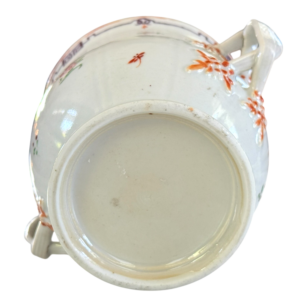 Antique Chinese Export Porcelain Decorative Floral Covered Jar with Berry Finial