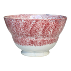 Antique Staffordshire Red Spatterware Spongeware Cup & Saucer