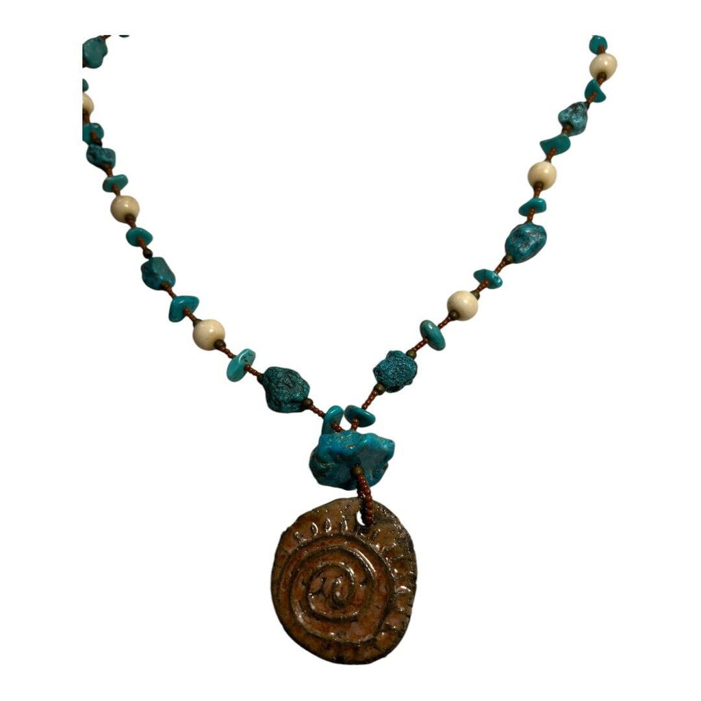 Vintage Native American Turquoise & Stone Necklace with Pendant