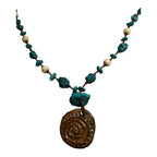 Vintage Native American Turquoise & Stone Necklace with Pendant