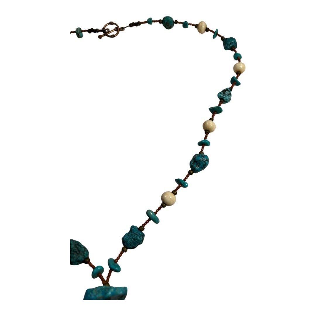 Vintage Native American Turquoise & Stone Necklace with Pendant