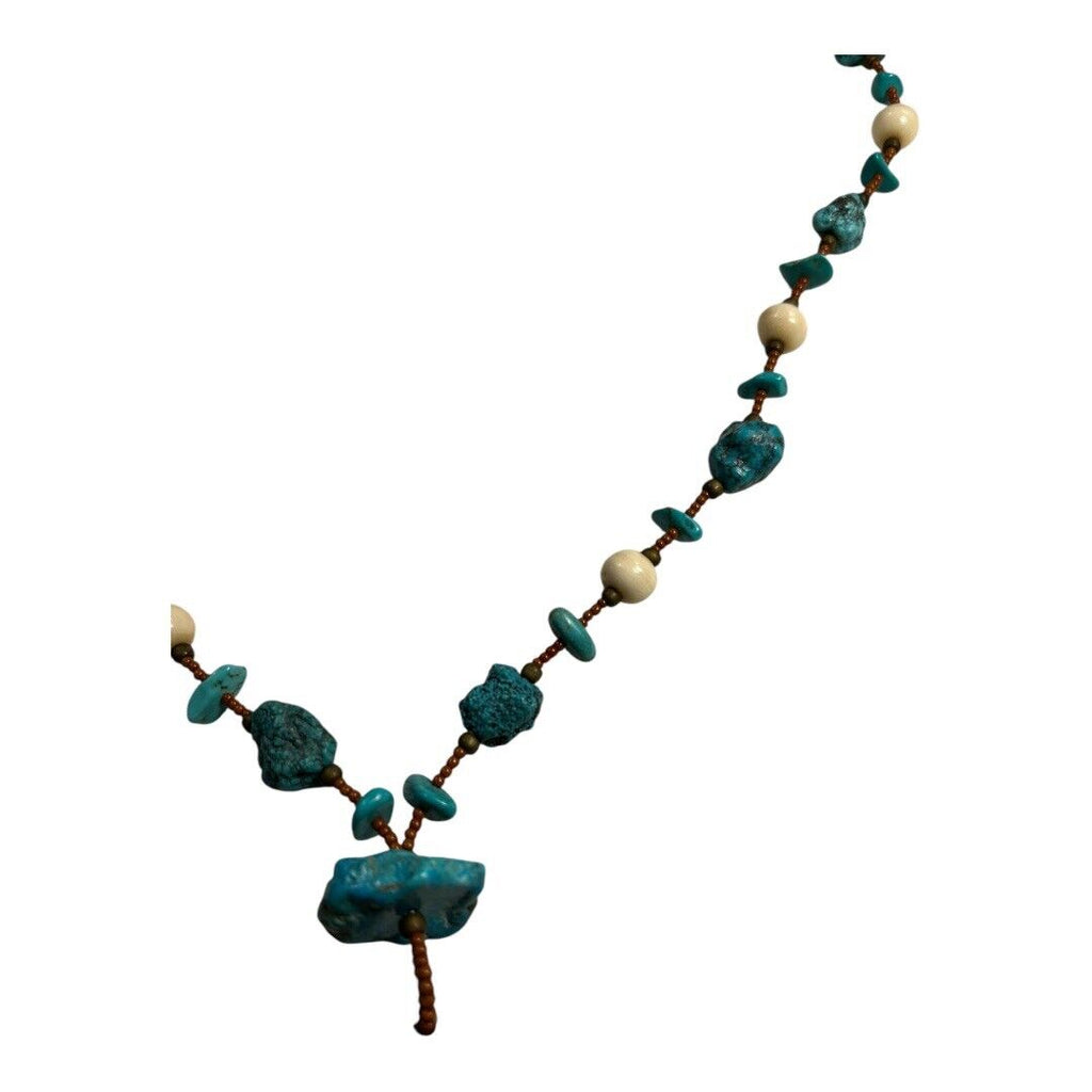 Vintage Native American Turquoise & Stone Necklace with Pendant