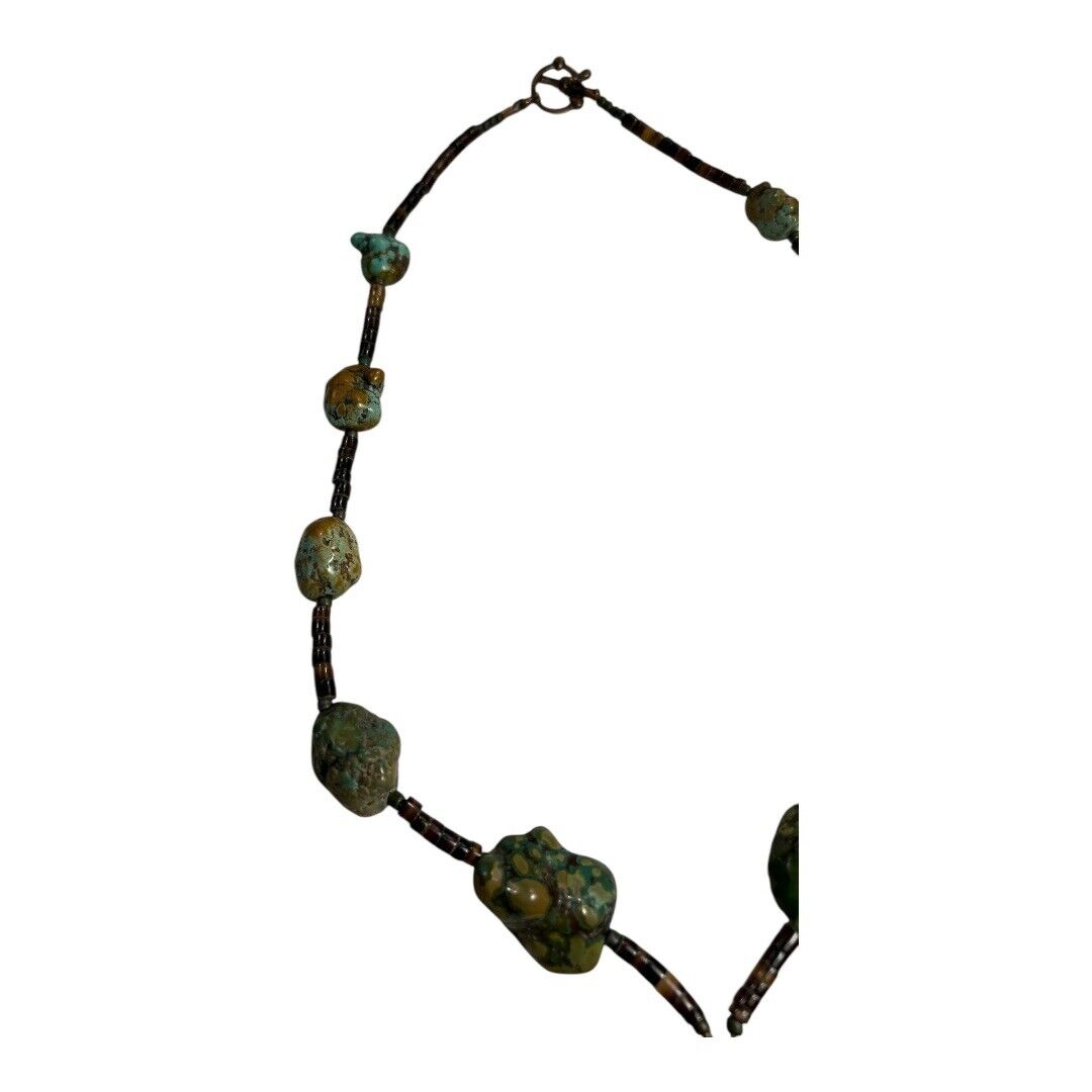 Vintage Native American Turquoise & Stone Necklace with Butterfly Pendant