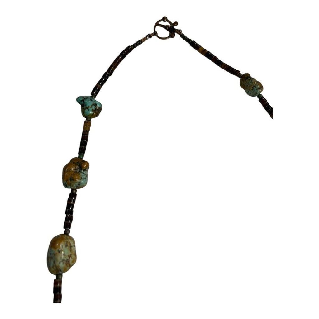 Vintage Native American Turquoise & Stone Necklace with Butterfly Pendant