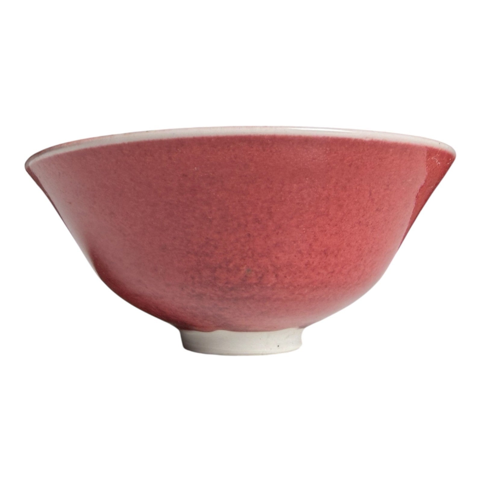 Vintage Studio Art Pottery Red Oxblood Glaze Chawan Matcha Tea Bowl