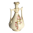 Antique Royal Worcester Art Nouveau Double Handled Floral Vase