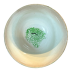 Antique Staffordshire Green Spatterware Spongeware Cup & Saucer - Peafowl Design