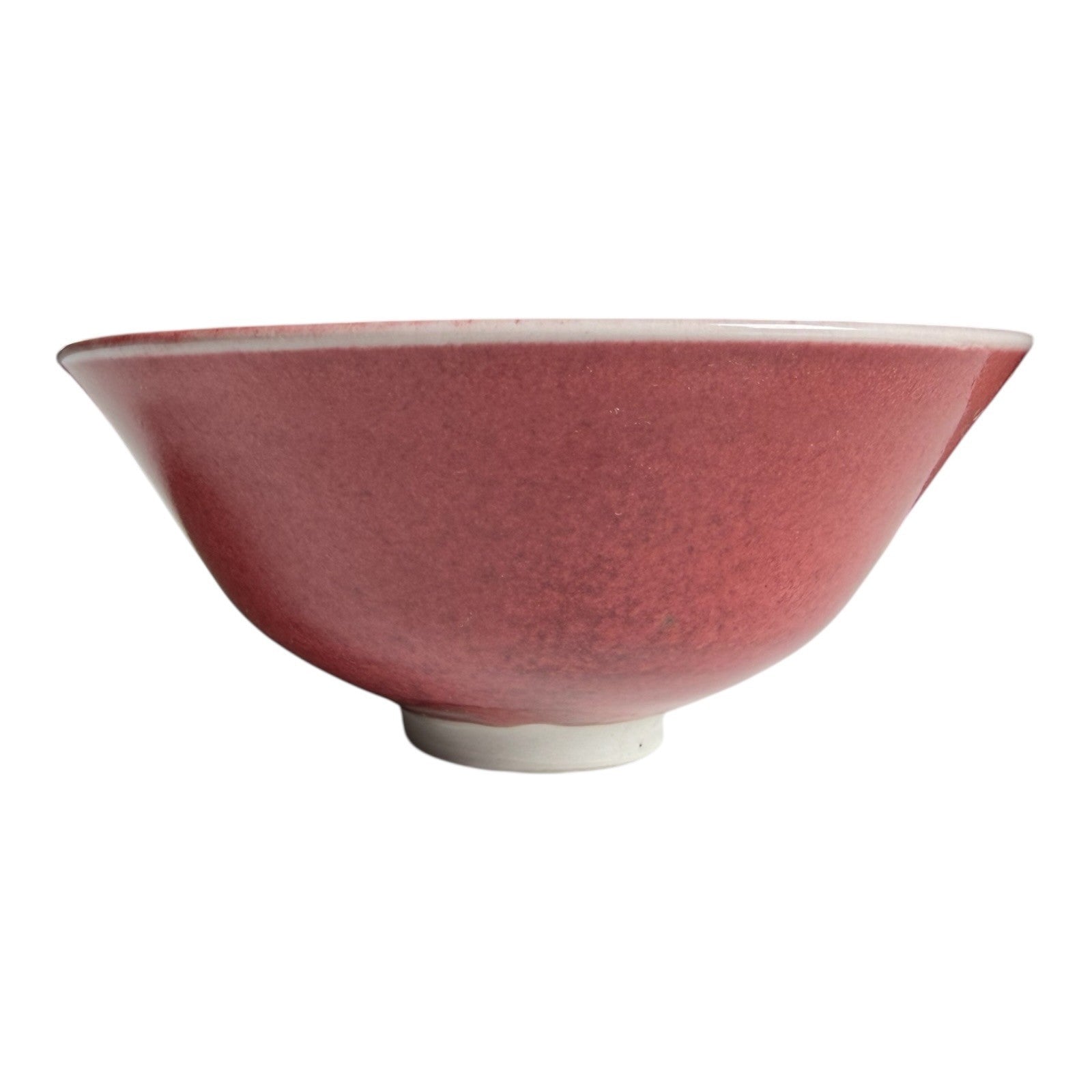 Vintage Studio Art Pottery Red Oxblood Glaze Chawan Matcha Tea Bowl