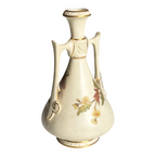 Antique Royal Worcester Art Nouveau Double Handled Floral Vase