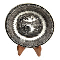 Antique Black Transferware Dish in Washington Vase Pattern Pearl Stoneware
