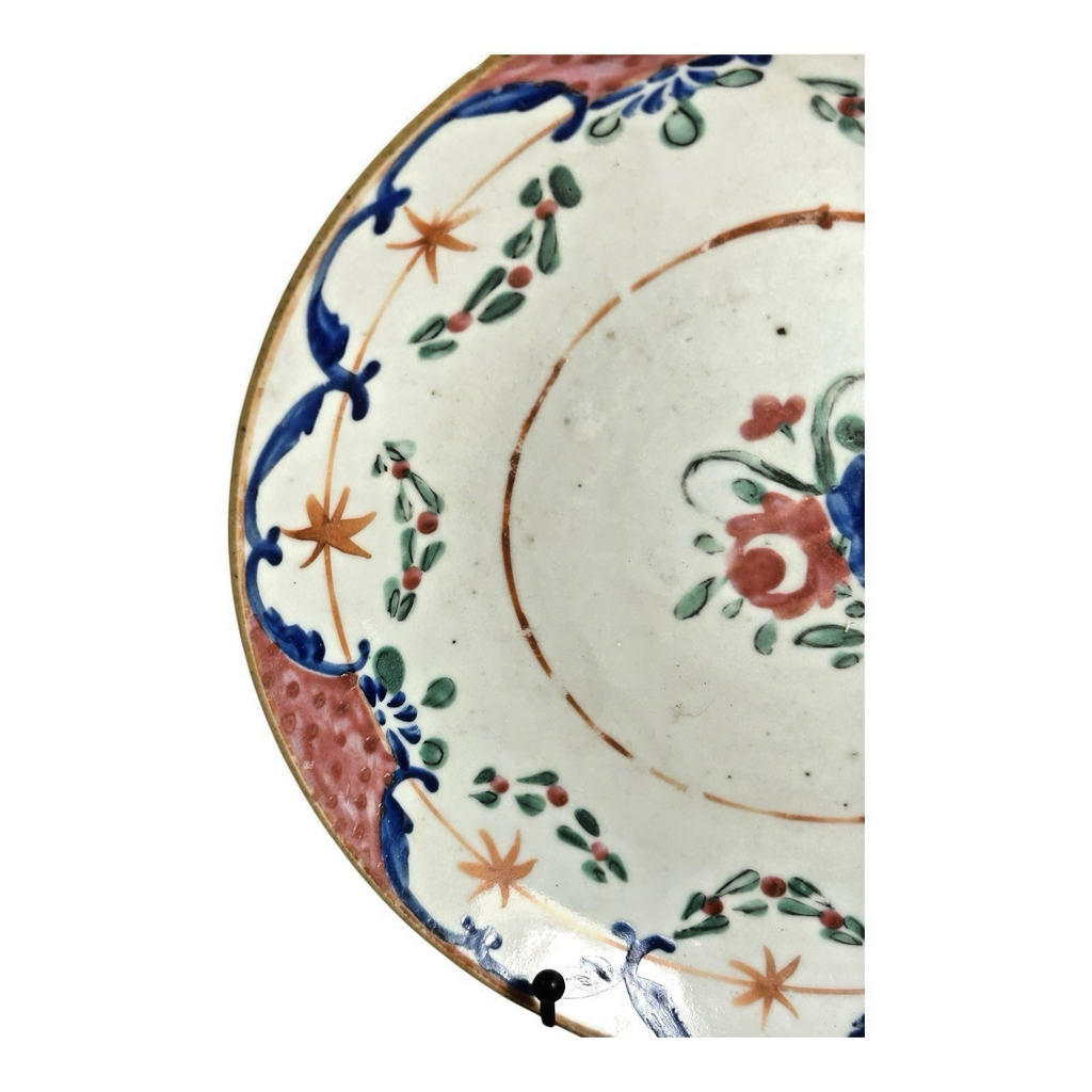 Antique Chinese Export Pink & Blue Famille Rose Bowl