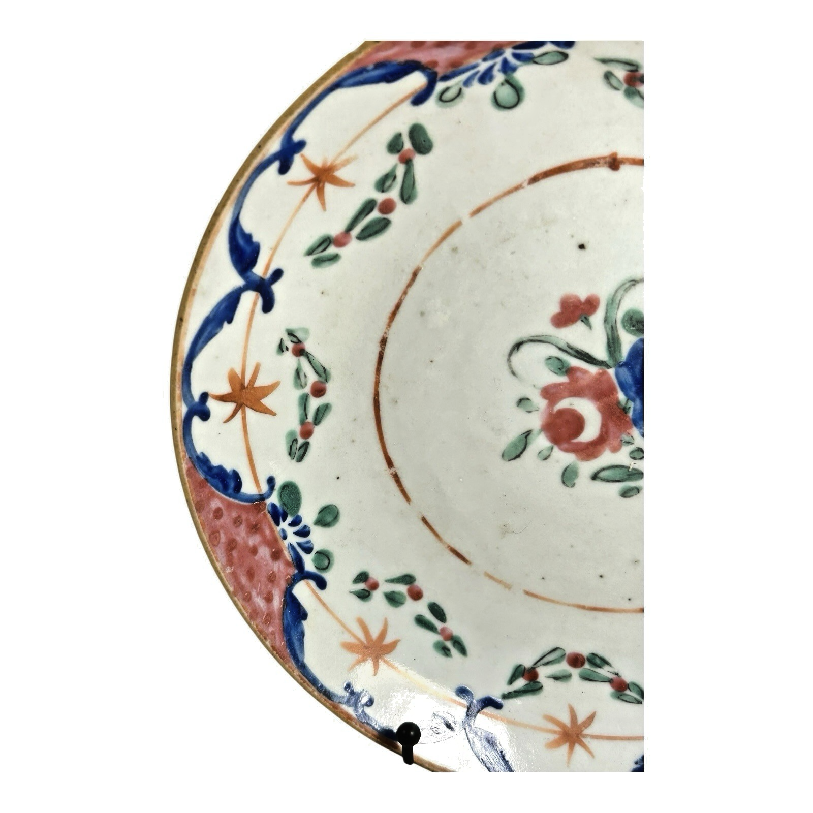 Antique Chinese Export Pink & Blue Famille Rose Bowl