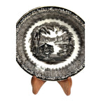 Antique Black Transferware Dish in Washington Vase Pattern Pearl Stoneware