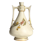 Antique Royal Worcester Art Nouveau Double Handled Floral Vase