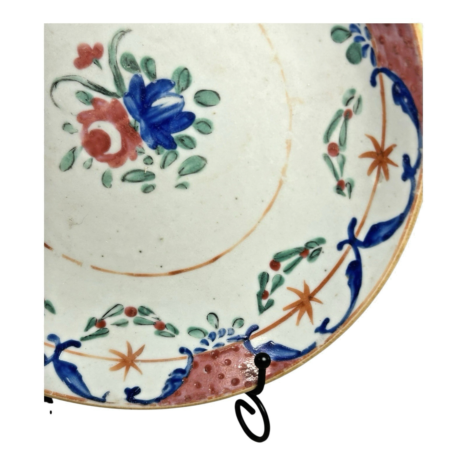 Antique Chinese Export Pink & Blue Famille Rose Bowl