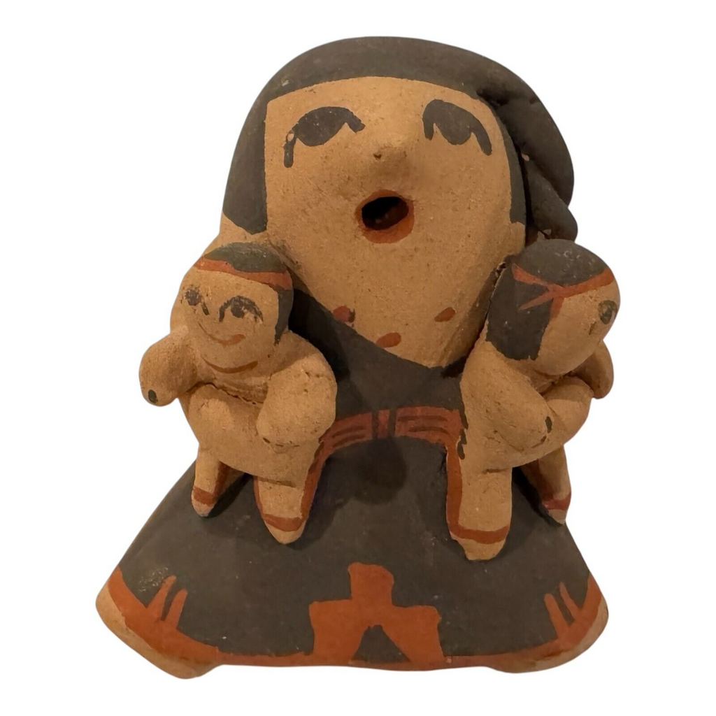 Vintage Native American Jemez Pueblo Pottery Storyteller Figurine (Signed)