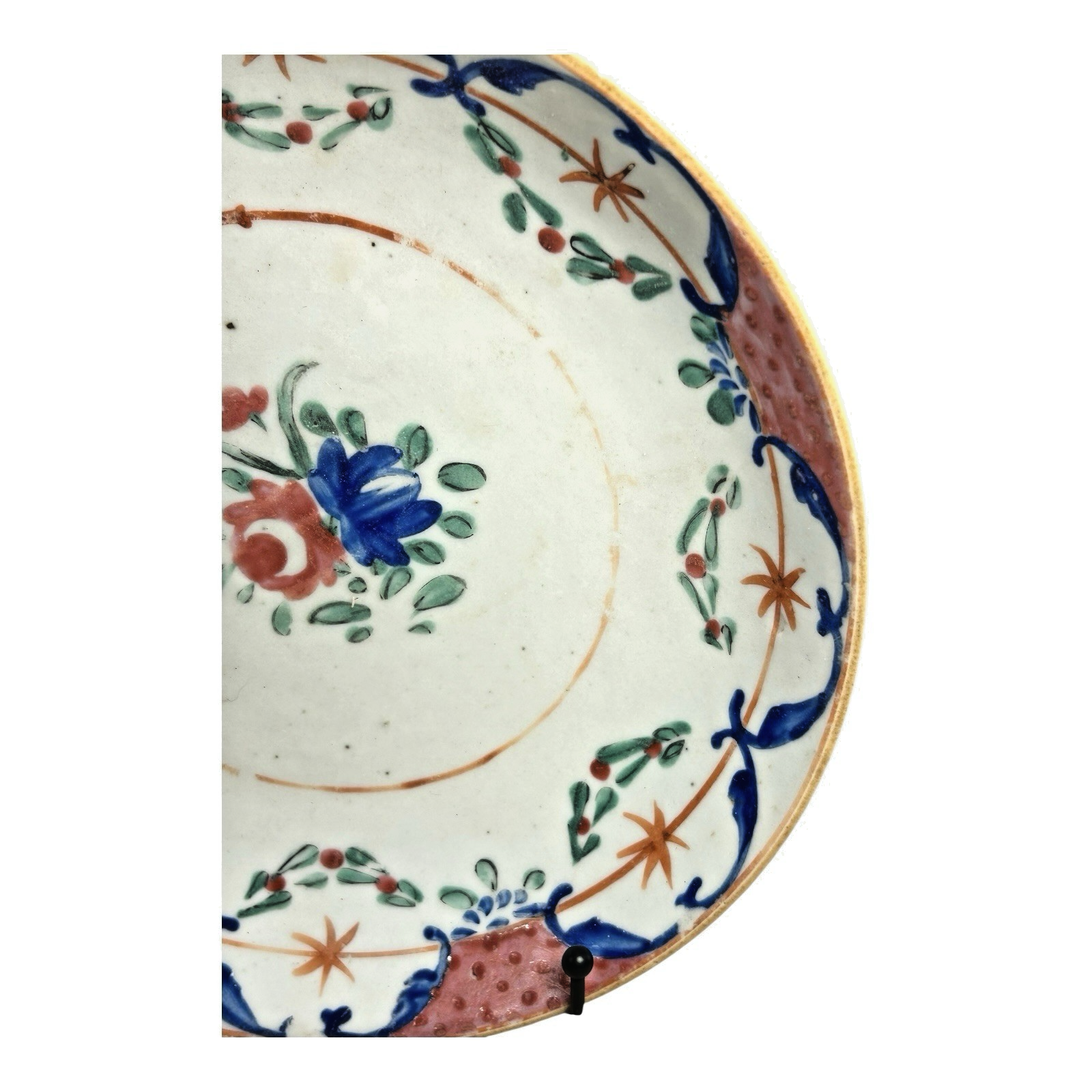 Antique Chinese Export Pink & Blue Famille Rose Bowl