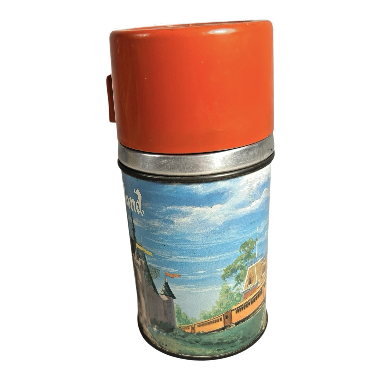 Vintage 1960 Aladdin Disneyland Metal Lunch Box & Thermos Set