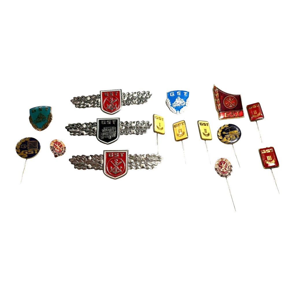 Vintage Lot of 15 GST East Germany Sport & Technology Badges and Pins