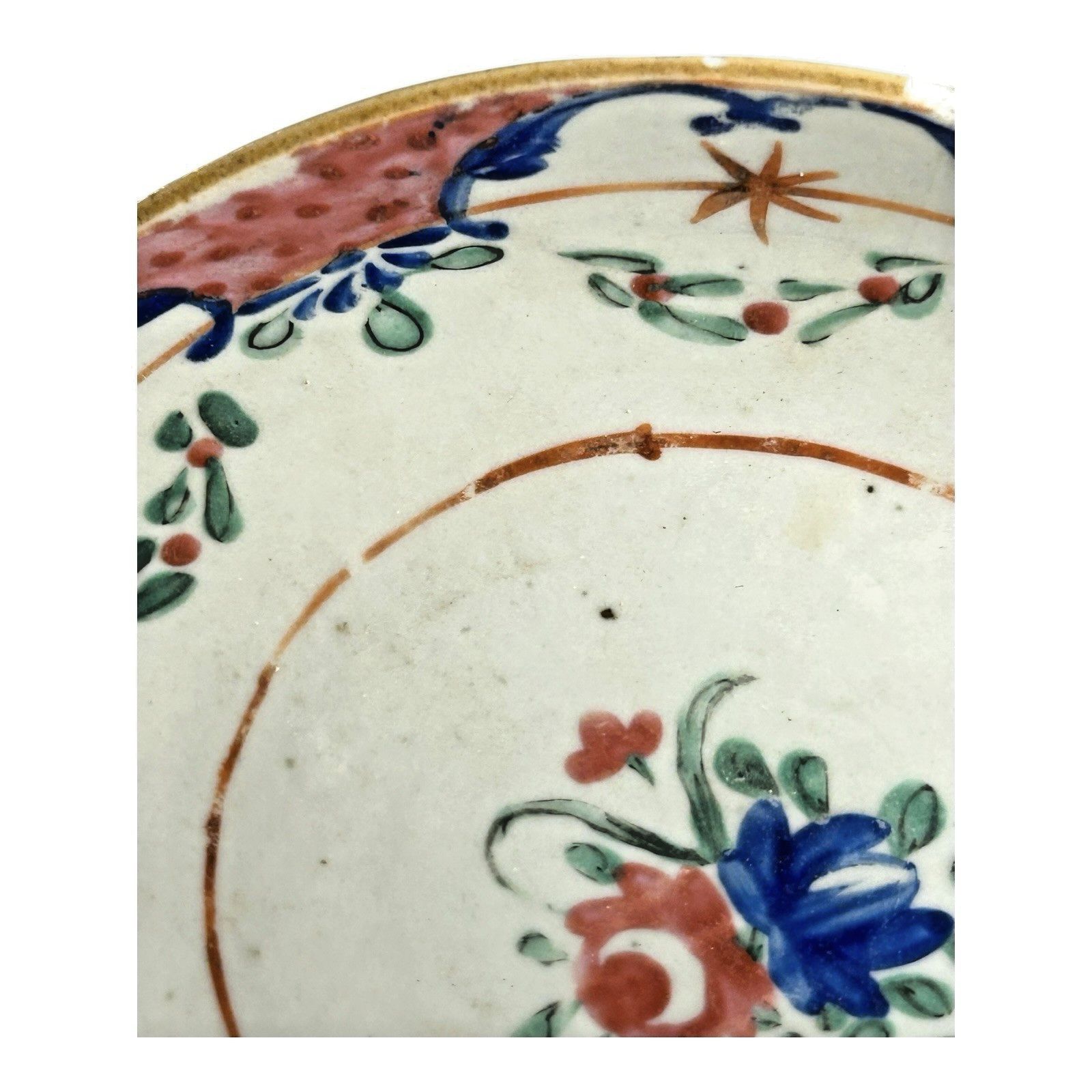 Antique Chinese Export Pink & Blue Famille Rose Bowl