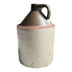 Antique Early Southern Stoneware Whiskey Jug Albany Slip Glaze Monogram Crock