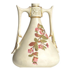 Antique Royal Worcester Art Nouveau Double Handled Floral Vase