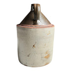 Antique Early Southern Stoneware Whiskey Jug Albany Slip Glaze Monogram Crock