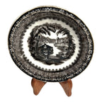 Antique Black Transferware Dish in Washington Vase Pattern Pearl Stoneware