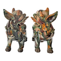 Antique Early Chinese Sancai Glazed Porcelain Foo Dog Lion Statues - Pair of 2