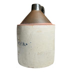Antique Early Southern Stoneware Whiskey Jug Albany Slip Glaze Monogram Crock