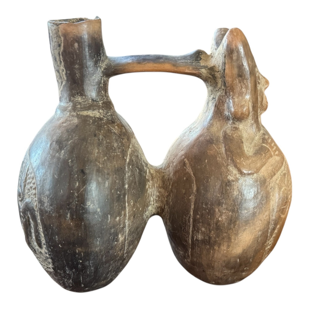 Pre-Columbian West Mexico Colima Double Chamber Effigy Vessel - Anthropomorphic