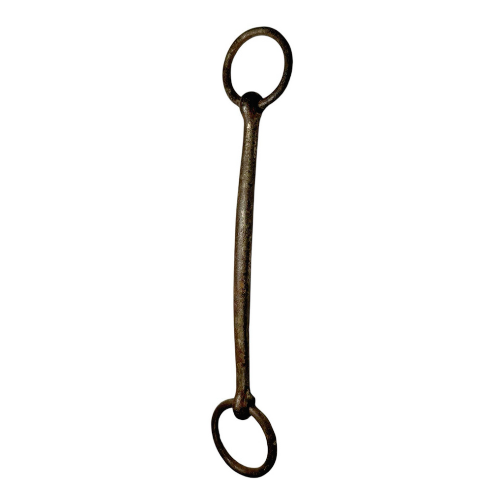 Antique Hand Forged Iron Horse Snaffle Bit - Primitive Equestrian Tack